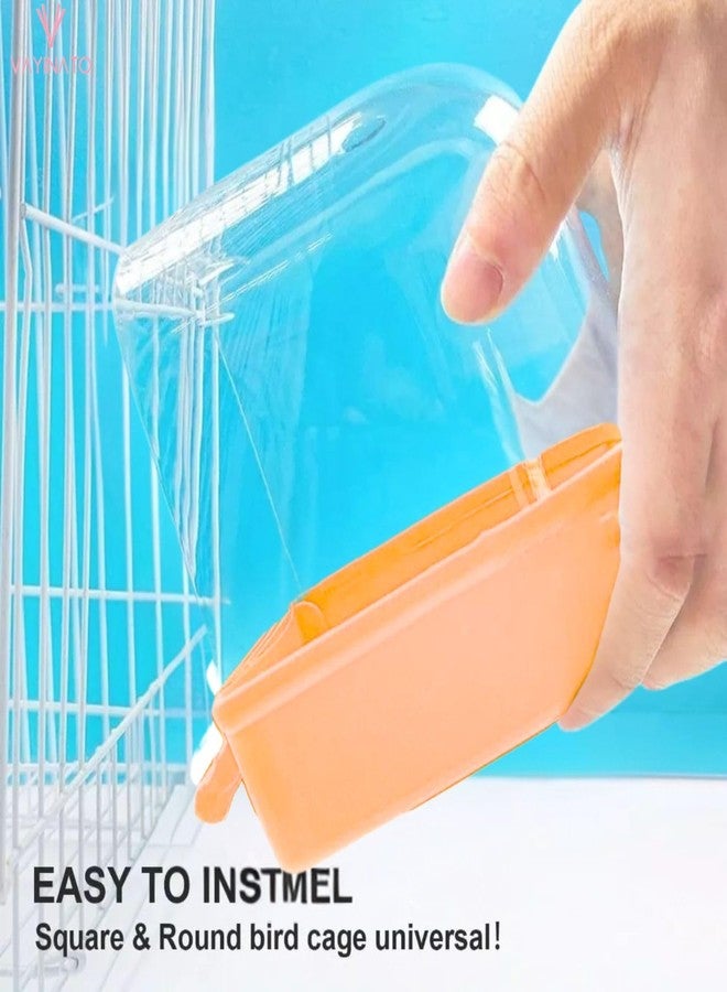 VAYINATO® Transparent Bird Bath Tub with Standing Perch for Birds Cage Small Birds Bathing Box (Random Color) Clear PC Material | Easy Install Bath Box with Water Injector - Image 3